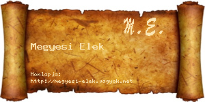 Megyesi Elek névjegykártya