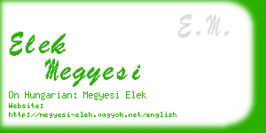 elek megyesi business card